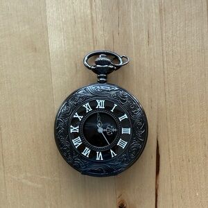 Vintage Style Black Pocket Watch